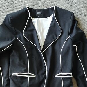 XOXO Black Women's Jacket with White Trim